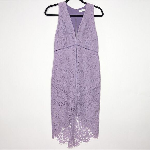 Astr The Label Caroline Lace Mini Dress in Lilac Purple - Picture 1 of 9
